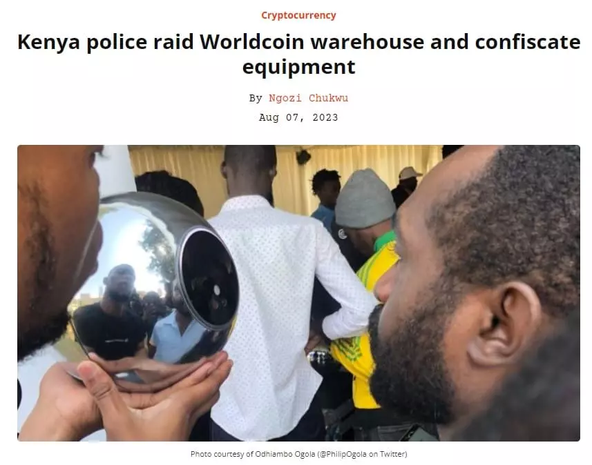 肯亞WorldCoin辦公室遭政府突襲