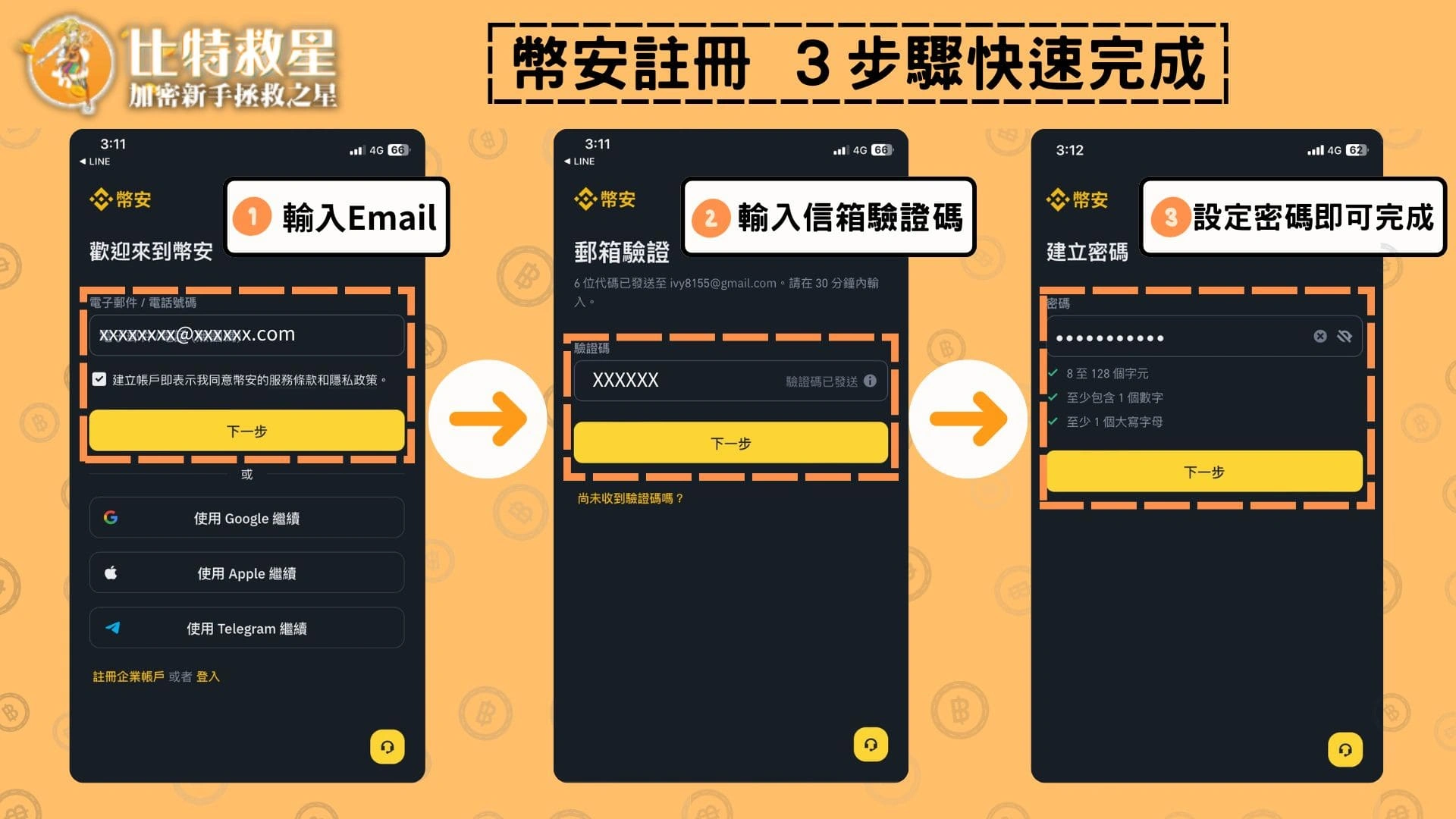 幣安註冊3步驟