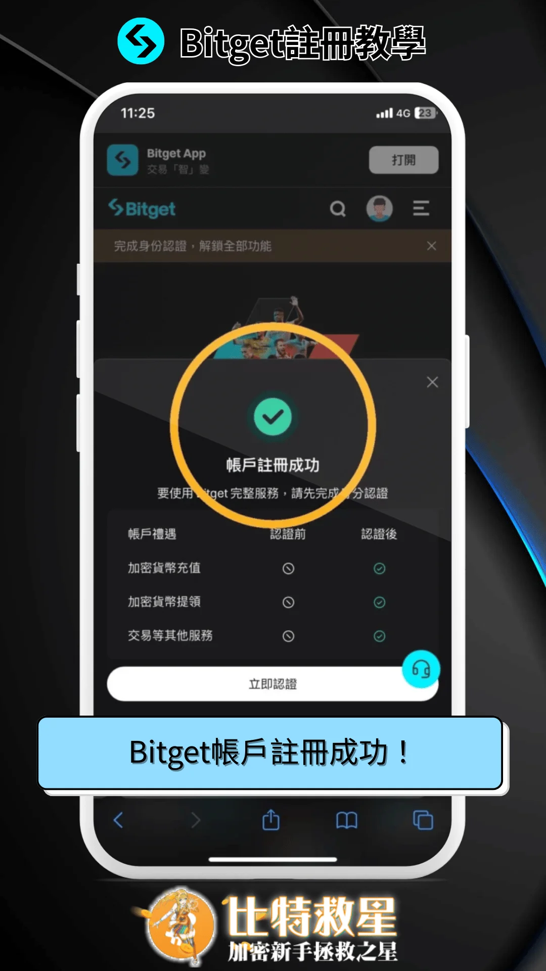 Bitget帳戶註冊成功！