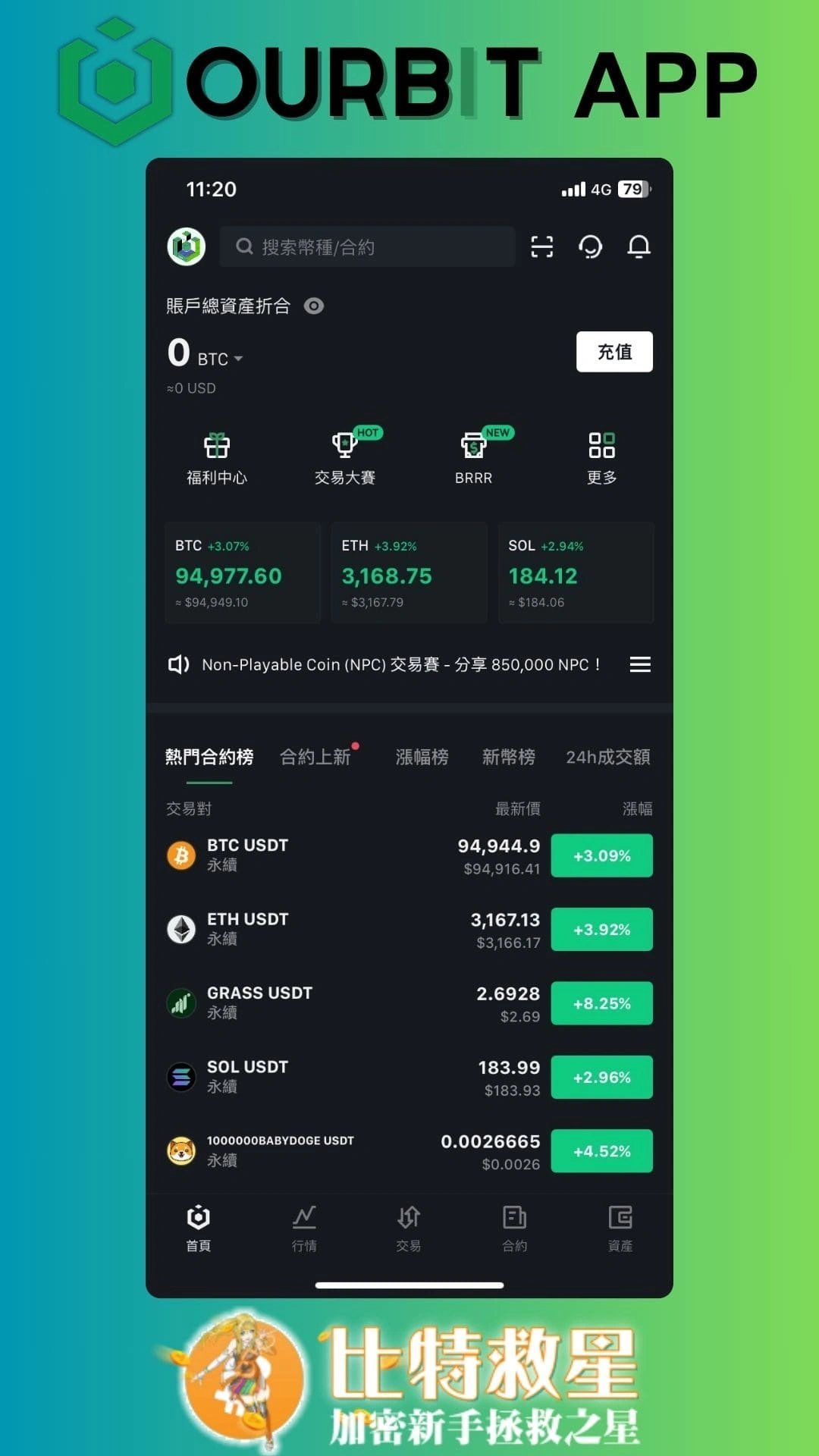 Ourbit APP 首頁