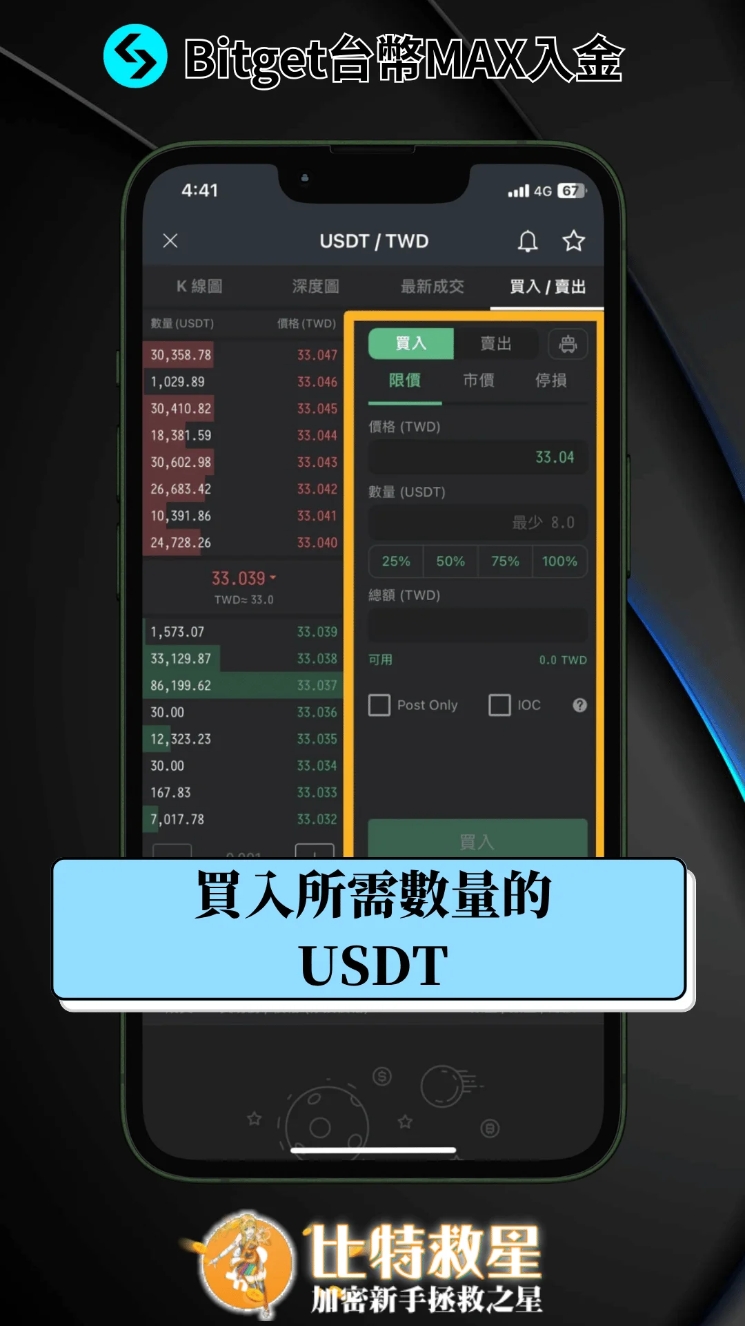 五、買入所需數量的 USDT