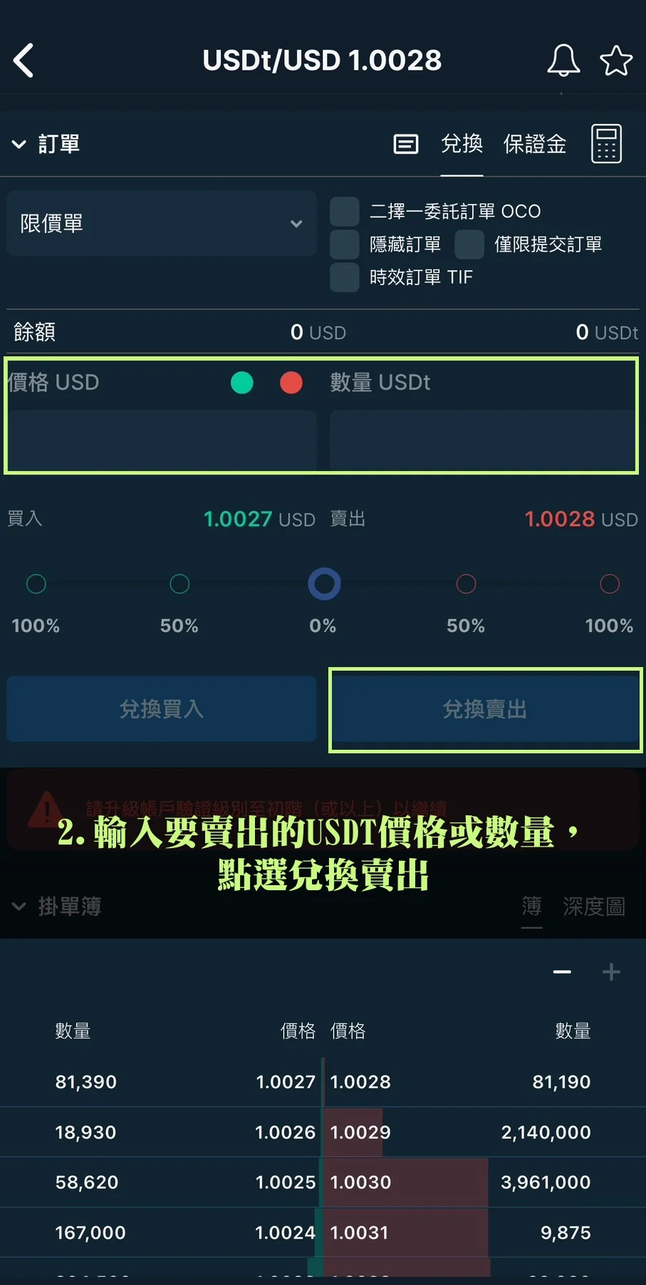 Bitfinex放貸教學,低風險高收益率的被動收入技巧! 20 輸入要賣出的USDT價格或數量,點選兌換賣出