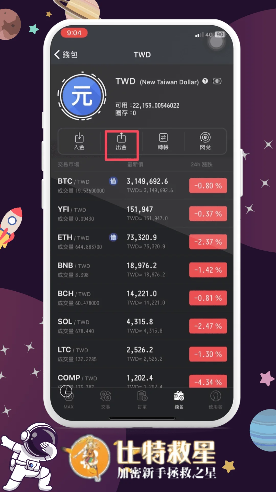 二、點擊出金