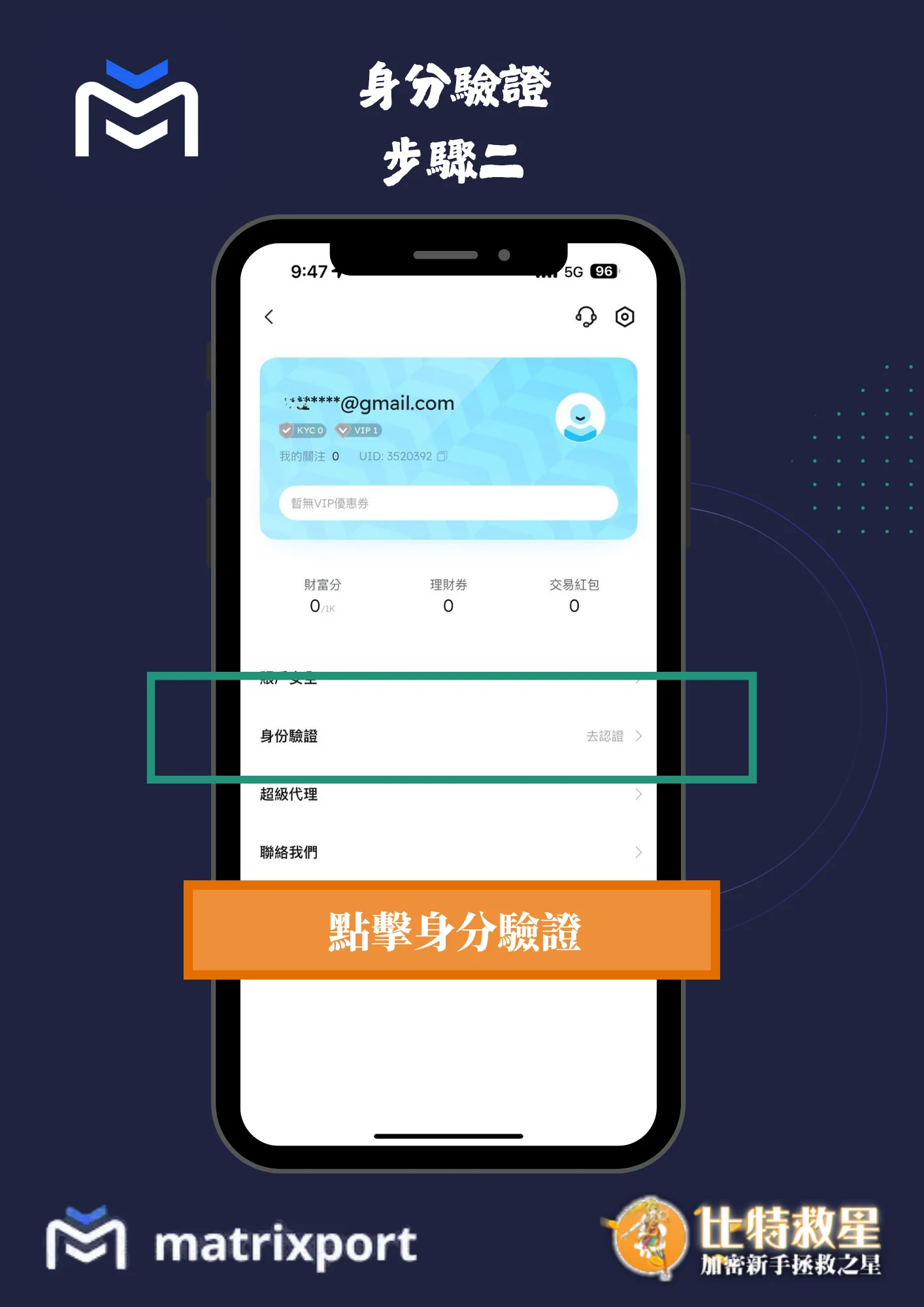 身分驗證步驟二-點擊身分驗證