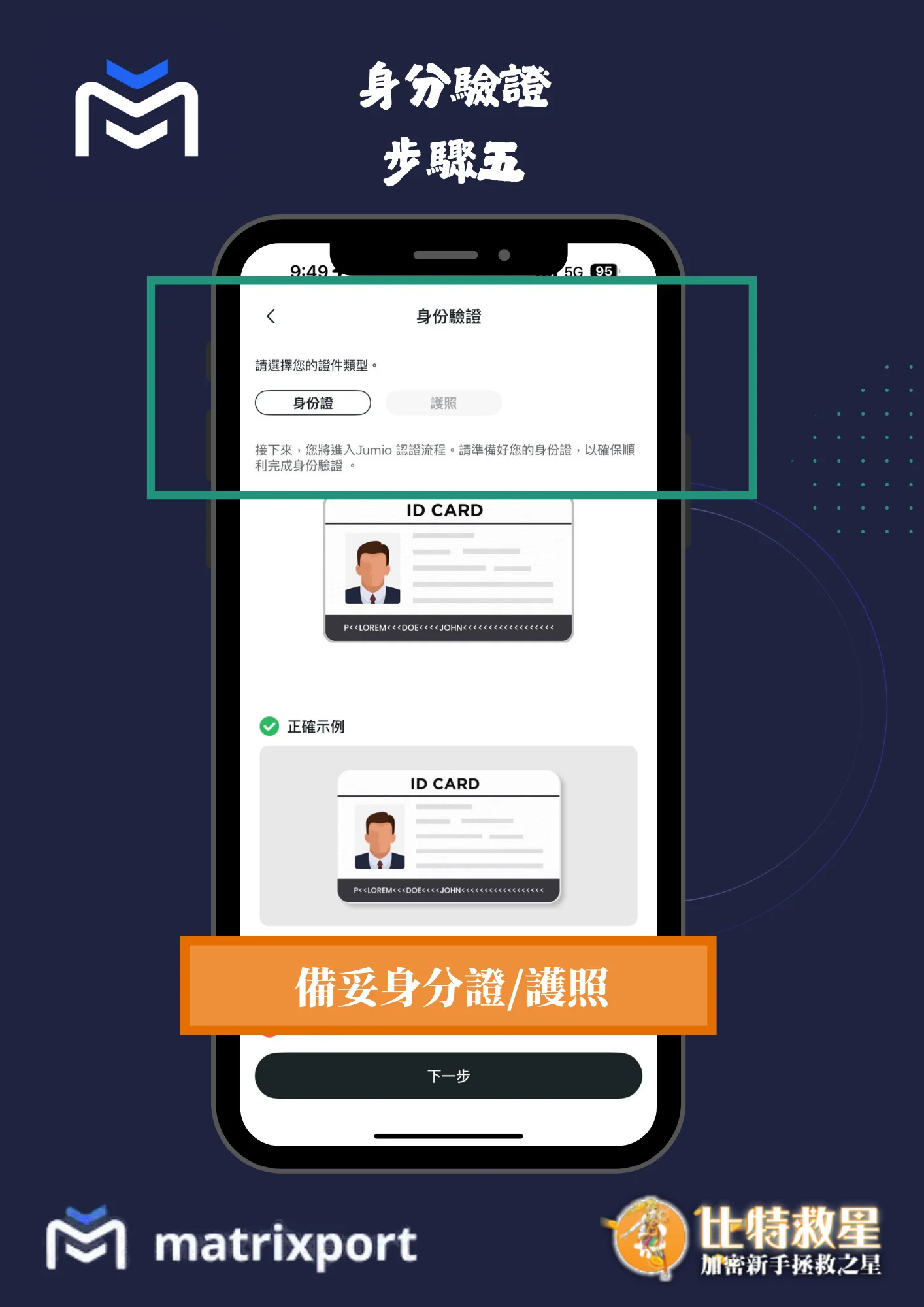 身分驗證步驟五-備妥身分證/護照
