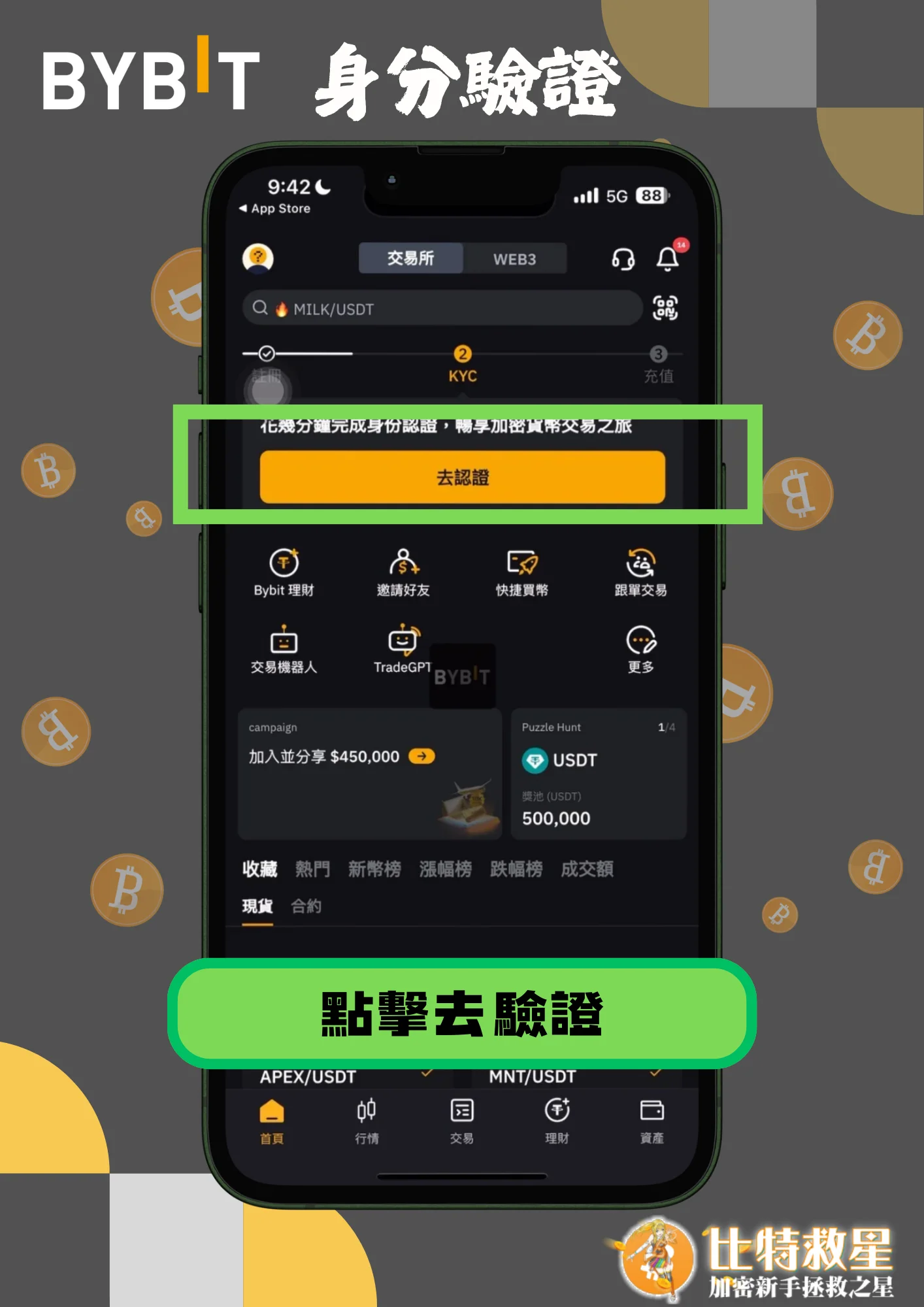 身分驗證1-點擊去驗證