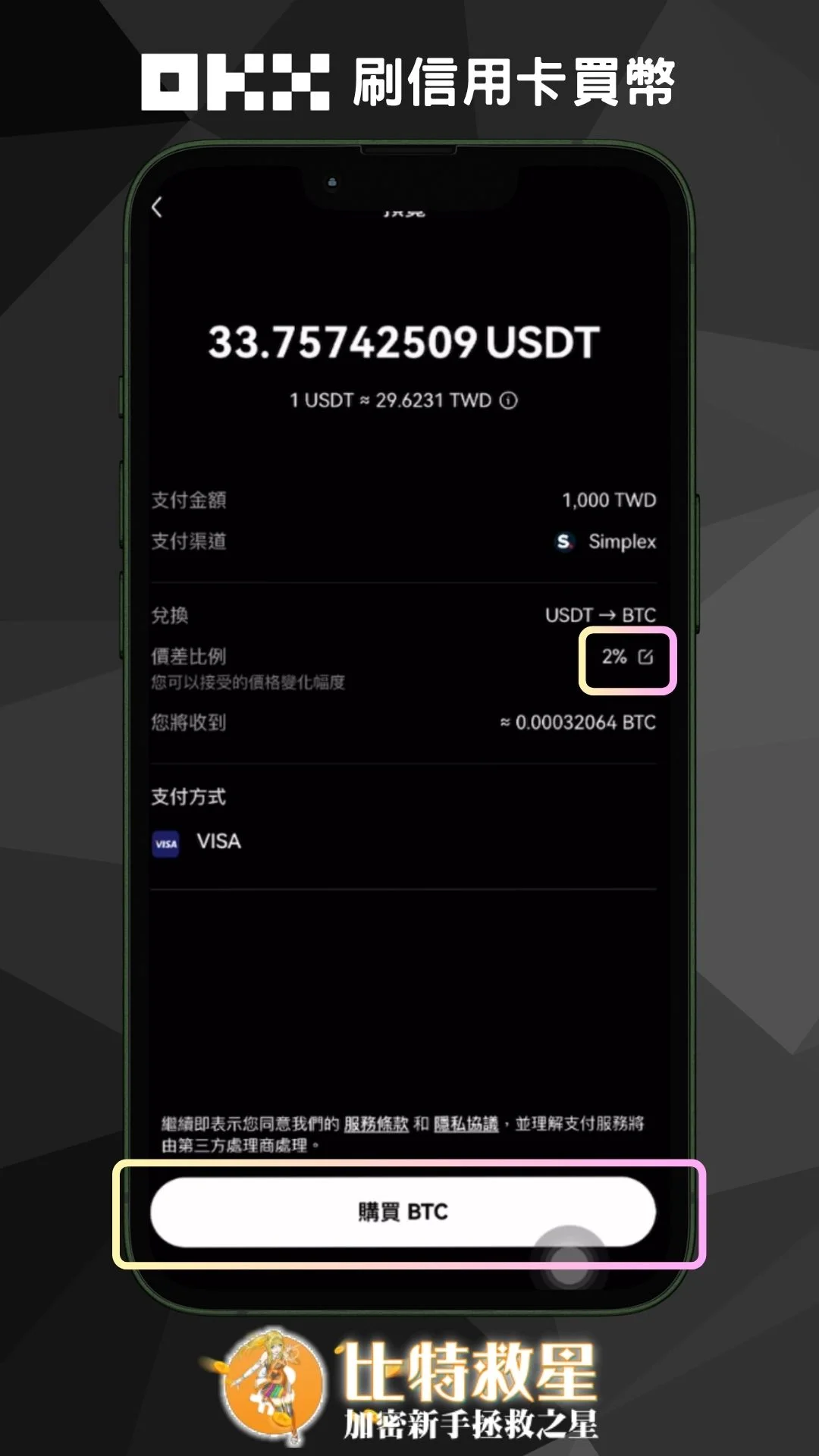 步驟六、購買BTC