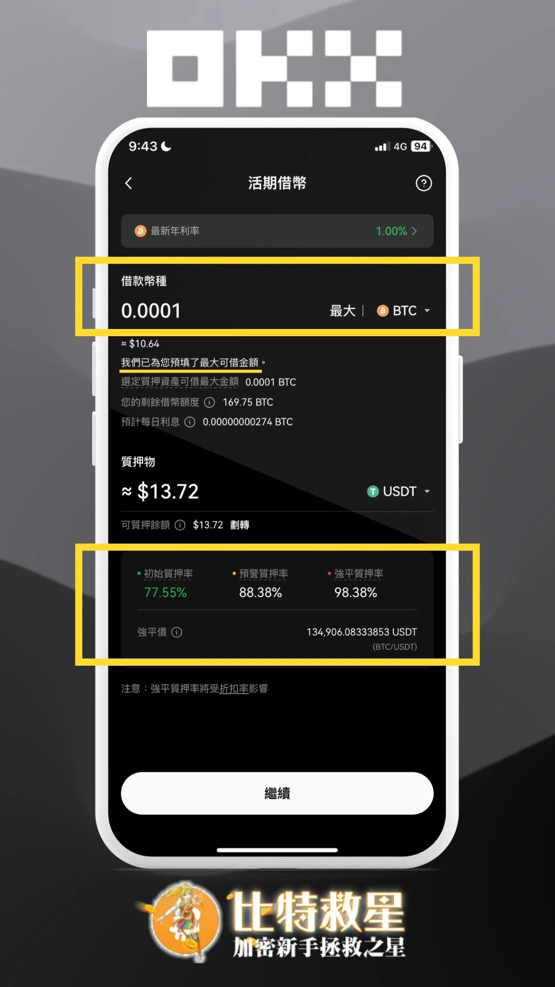 步驟八、最大可借金額與質押率