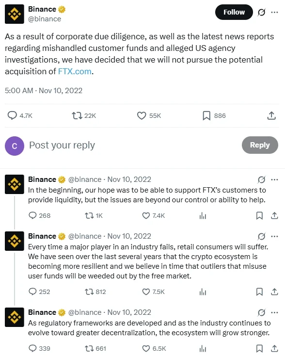 幣安停止對FTX收購