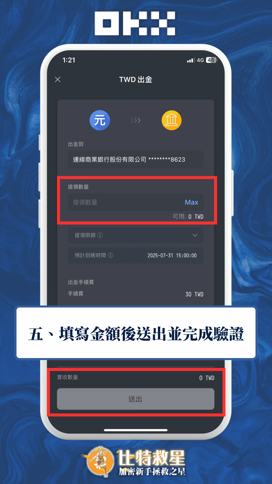 五、填寫金額後送出並完成驗證
