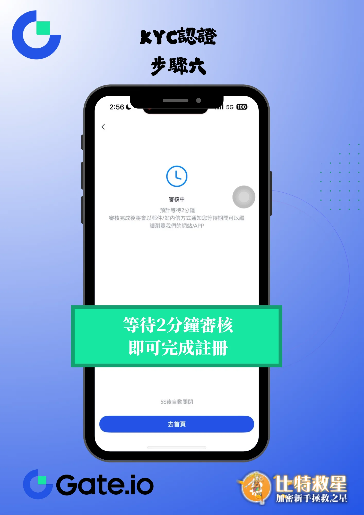 身分驗證步驟八-等待2分鐘審核